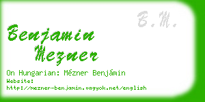 benjamin mezner business card